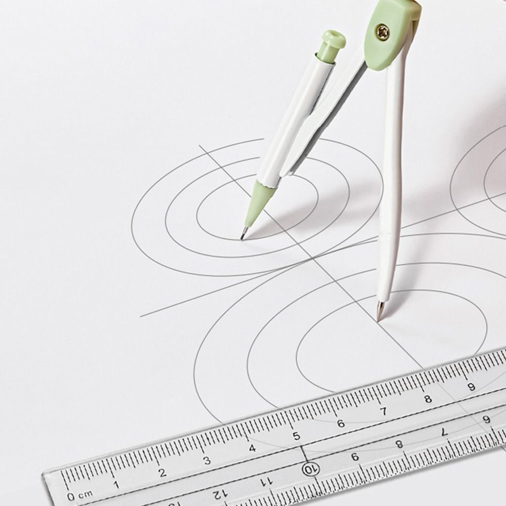 Ruler Set Transparent - 8PCS/Set High Quality Plastic Ruler Compasses