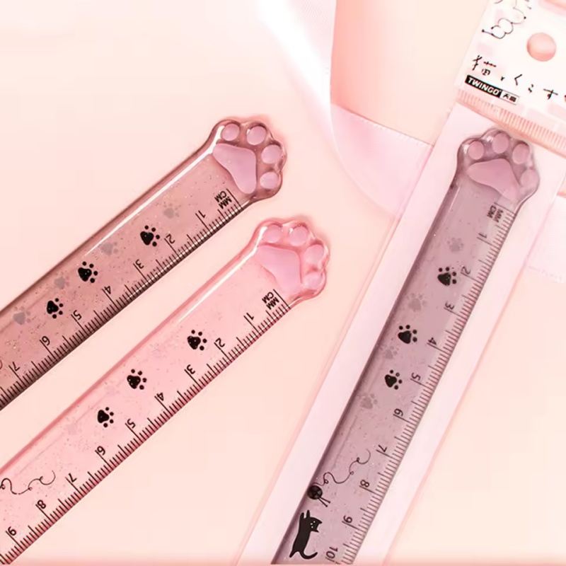 1Pcs Cat Paw Design Ruler Meas - Ruler Set Transparent recension och pris