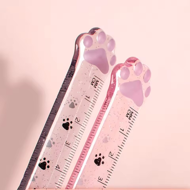 1Pcs Cat Paw Design Ruler Meas - Ruler Set Transparent recension och pris