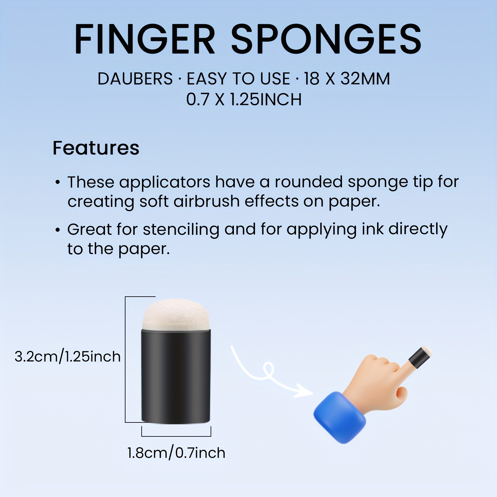 9pcs Craft Finger Sponge Daube - Self Inking Stamp recension och pris